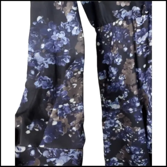 NWT PARKER DARK BLUEBONNET FLORAL FAUX-WRAP ASYMMETRICAL DRESS L