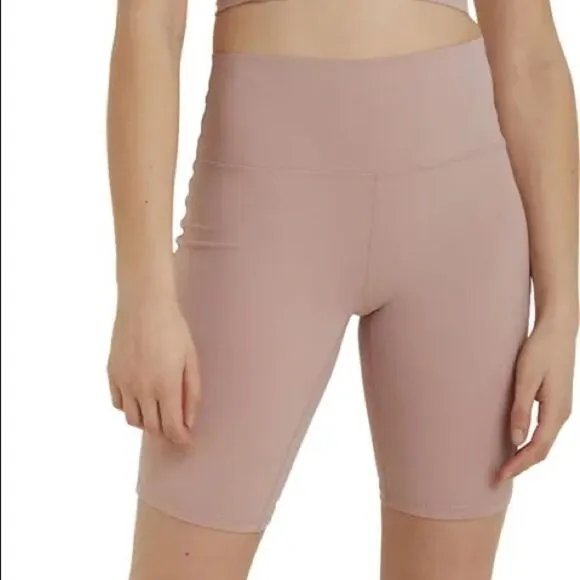 NWT VARLEY Merridy High Waist 10 Shadow Rose Blush Pink Bike Shorts Sz M