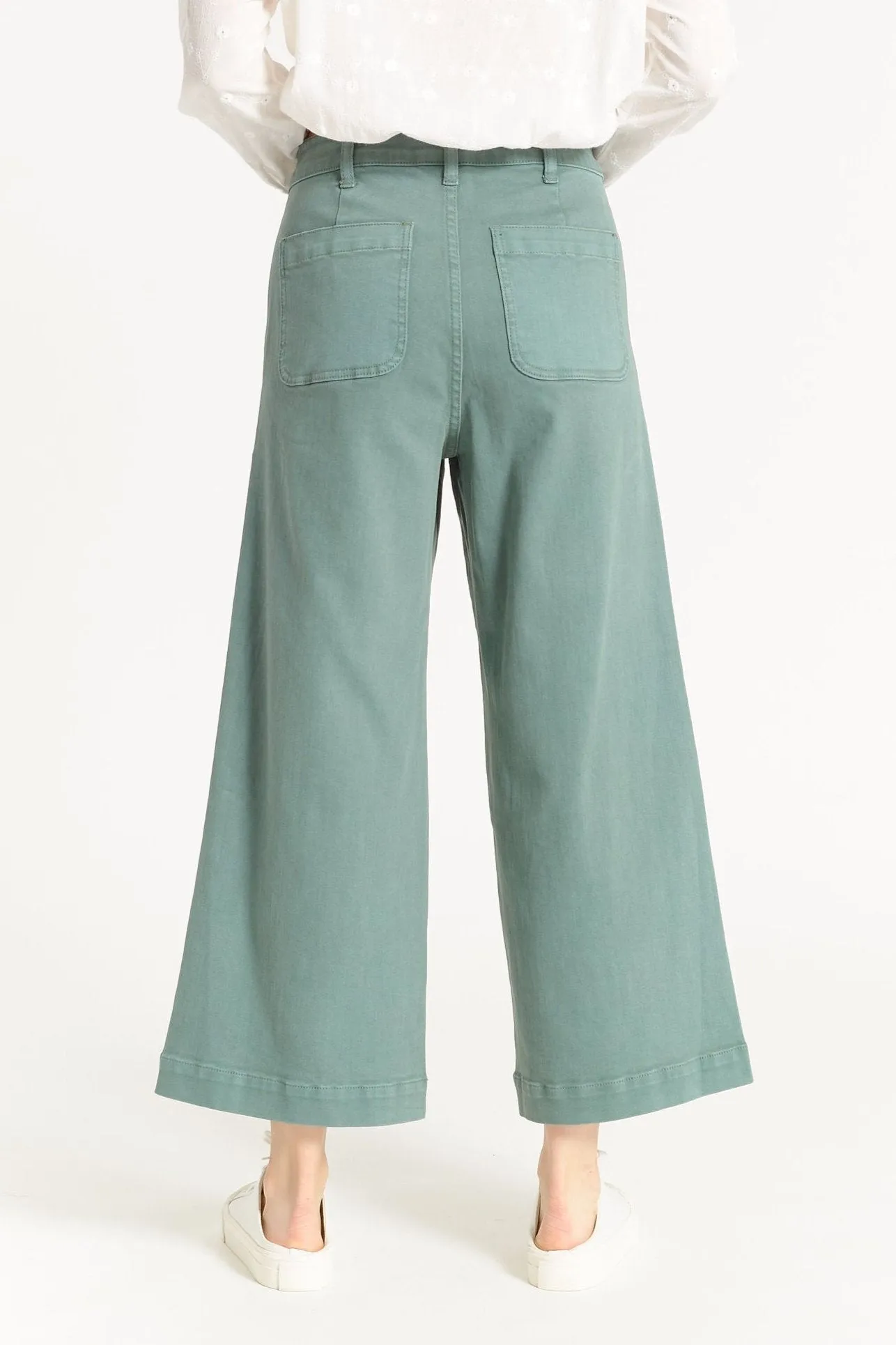 Oat Callie Jade Stretch Crop Wide Pant