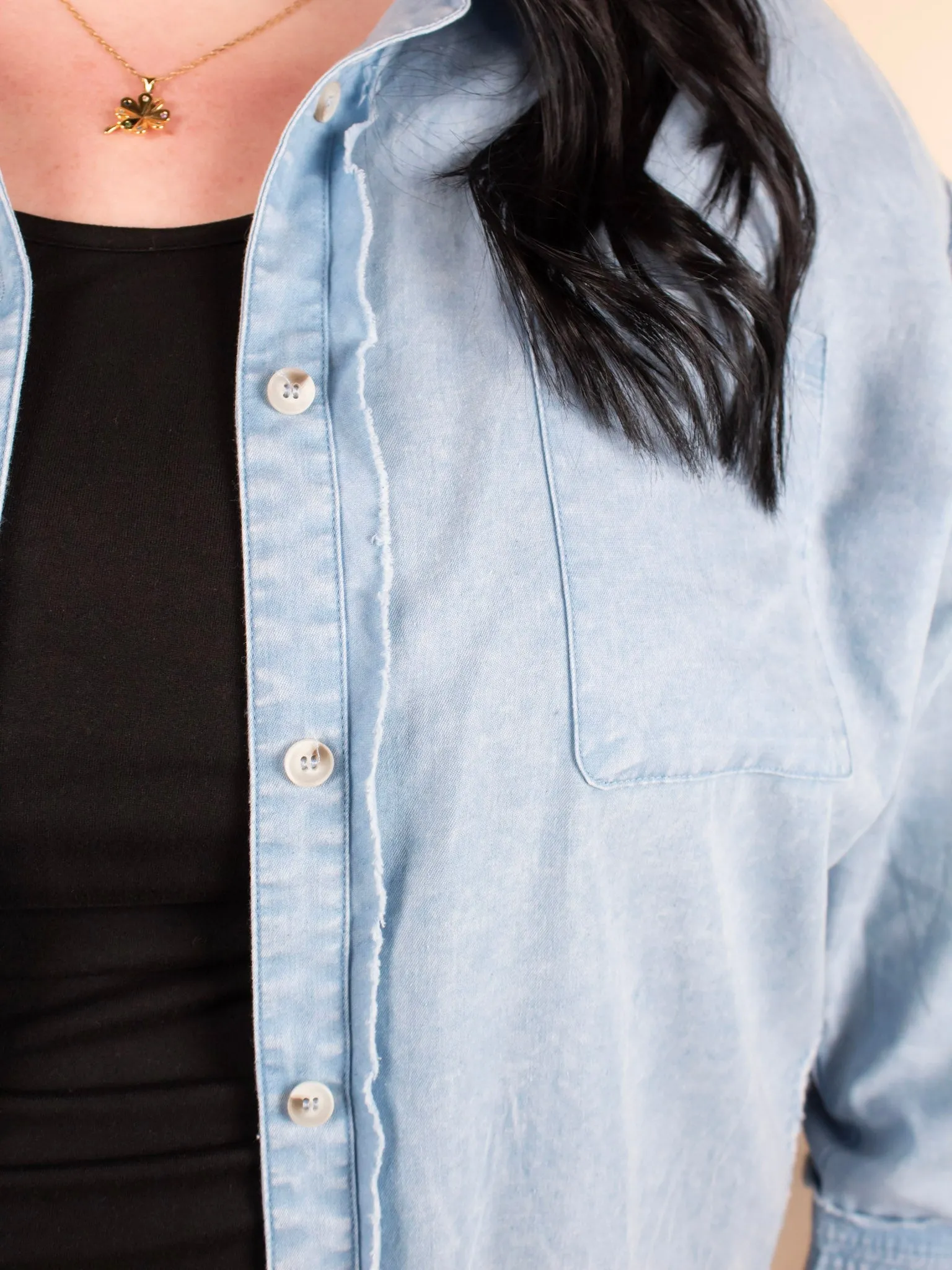 Off-Duty Denim Oversized Button Up