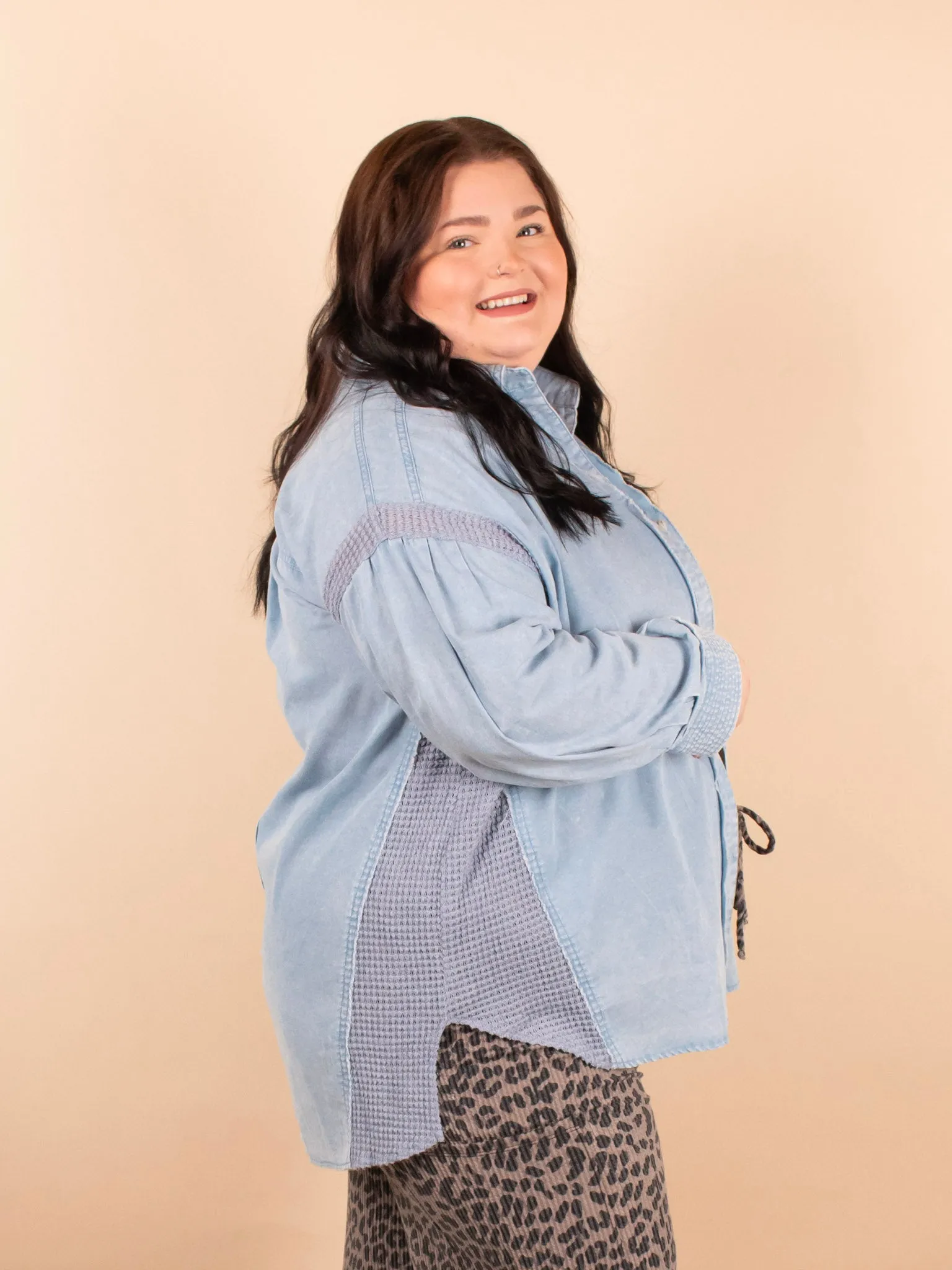 Off-Duty Denim Oversized Button Up
