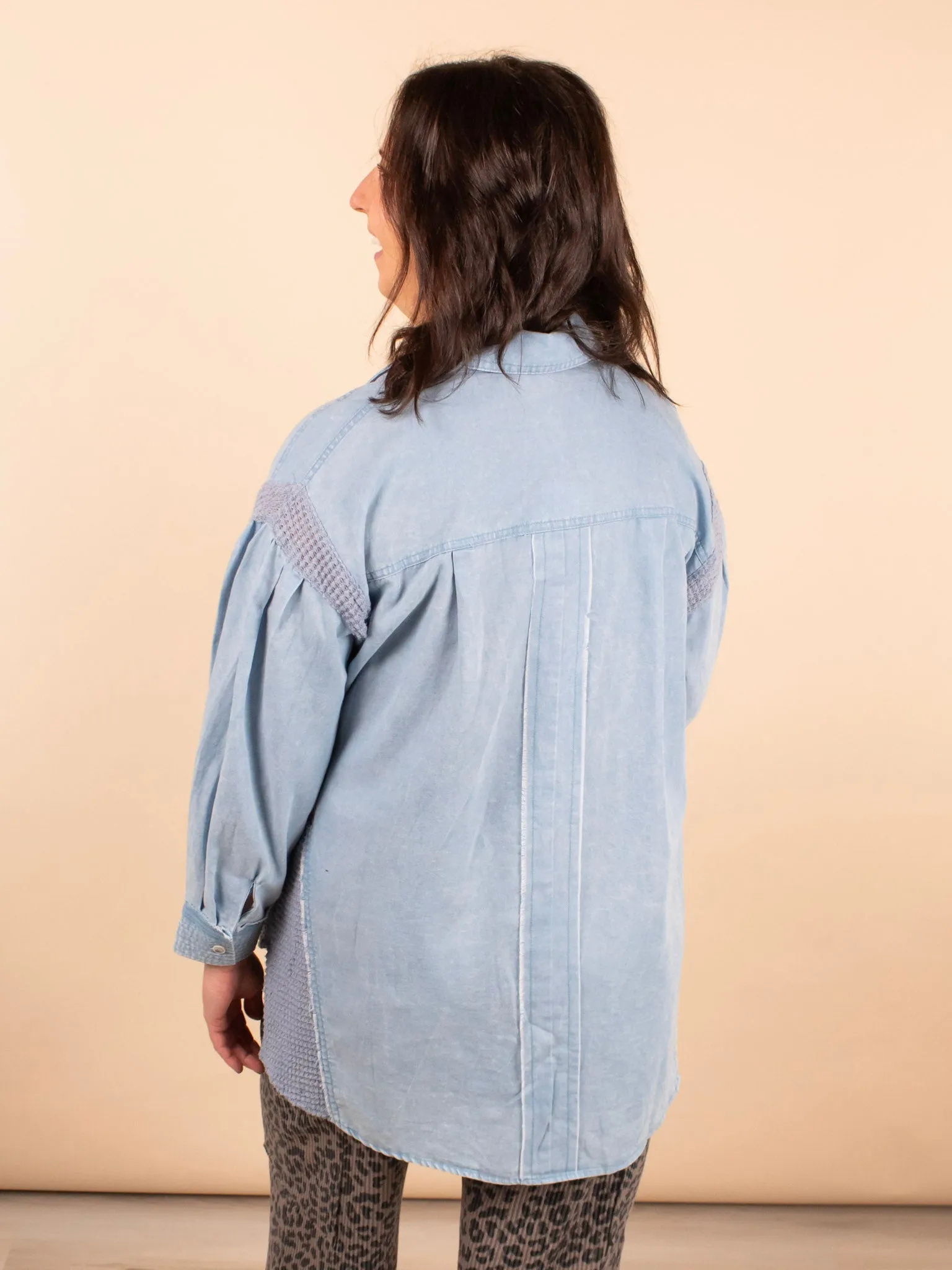Off-Duty Denim Oversized Button Up