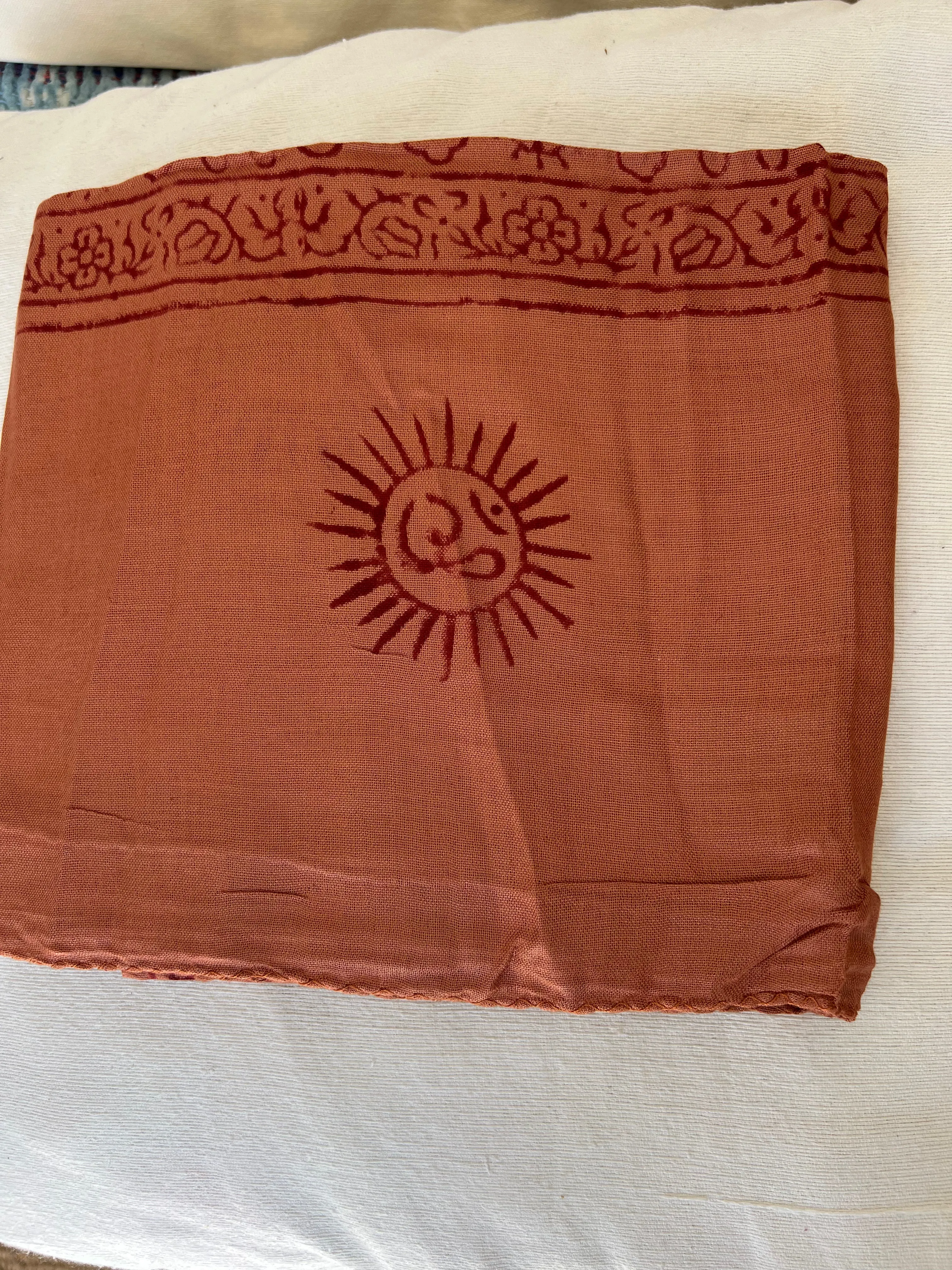 Om  🕉 big size Sarong - Pareo shawl in rust brownish