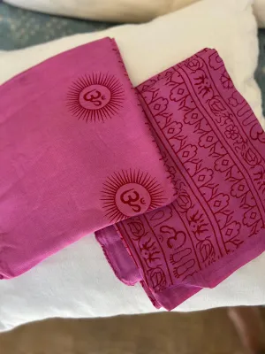 Om ram Indian sarong shawl pink
