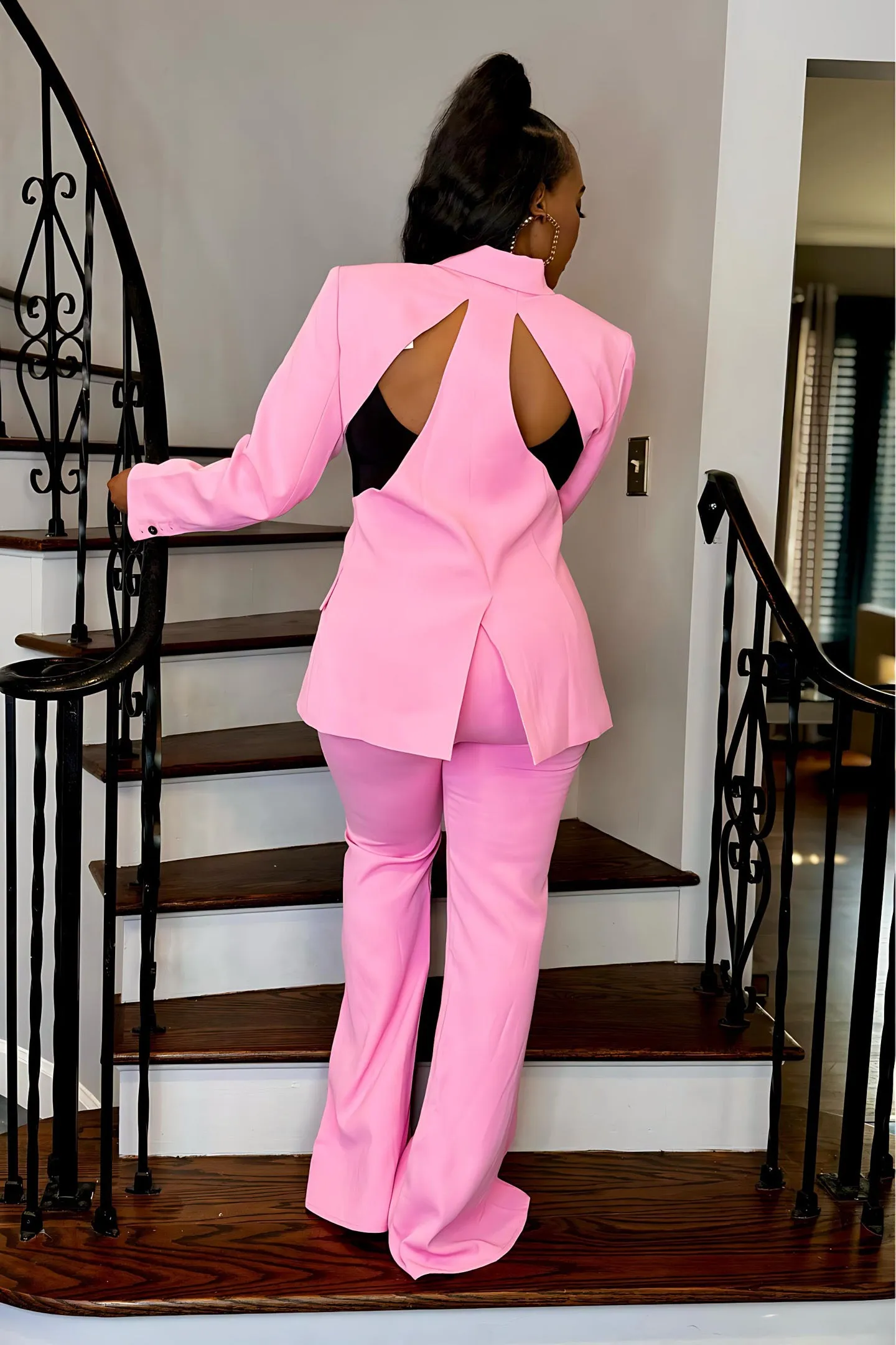 OPEN BACK SPLIT PANT SUIT