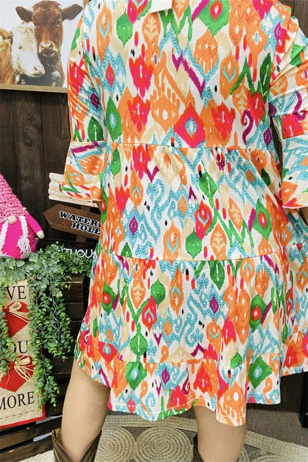 Orange tribal dress