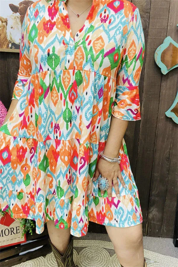 Orange tribal dress