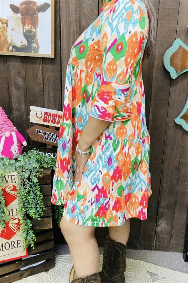 Orange tribal dress