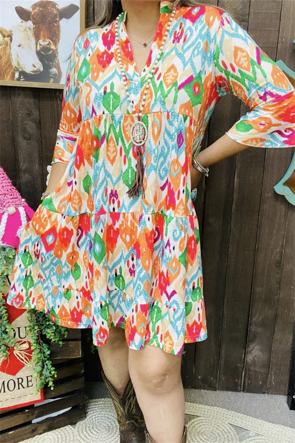 Orange tribal dress