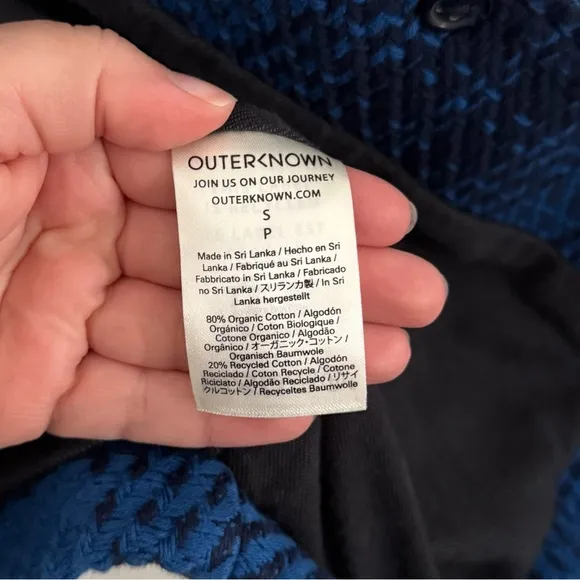 Outerknown Cloud Weave Shirt Jacket with Pockets in Blue Plaid Size Small