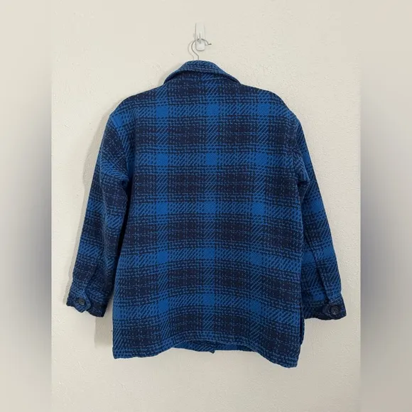 Outerknown Cloud Weave Shirt Jacket with Pockets in Blue Plaid Size Small