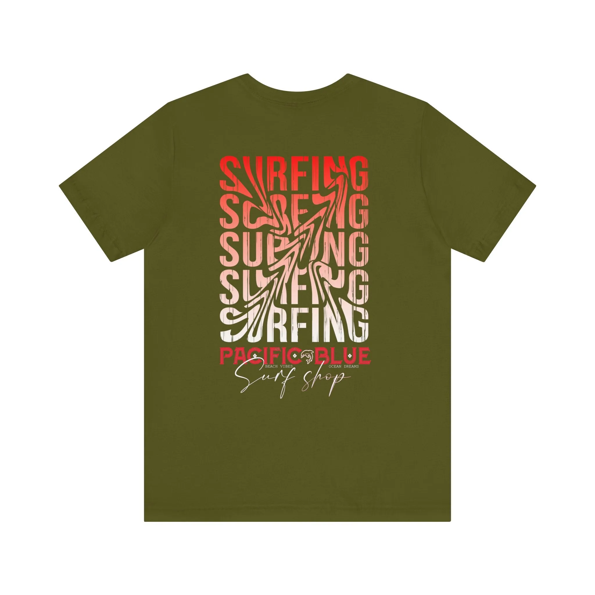 Pacific Blue Surf Shop Red/White Surf 2  /WCI  Short Sleeve Tee