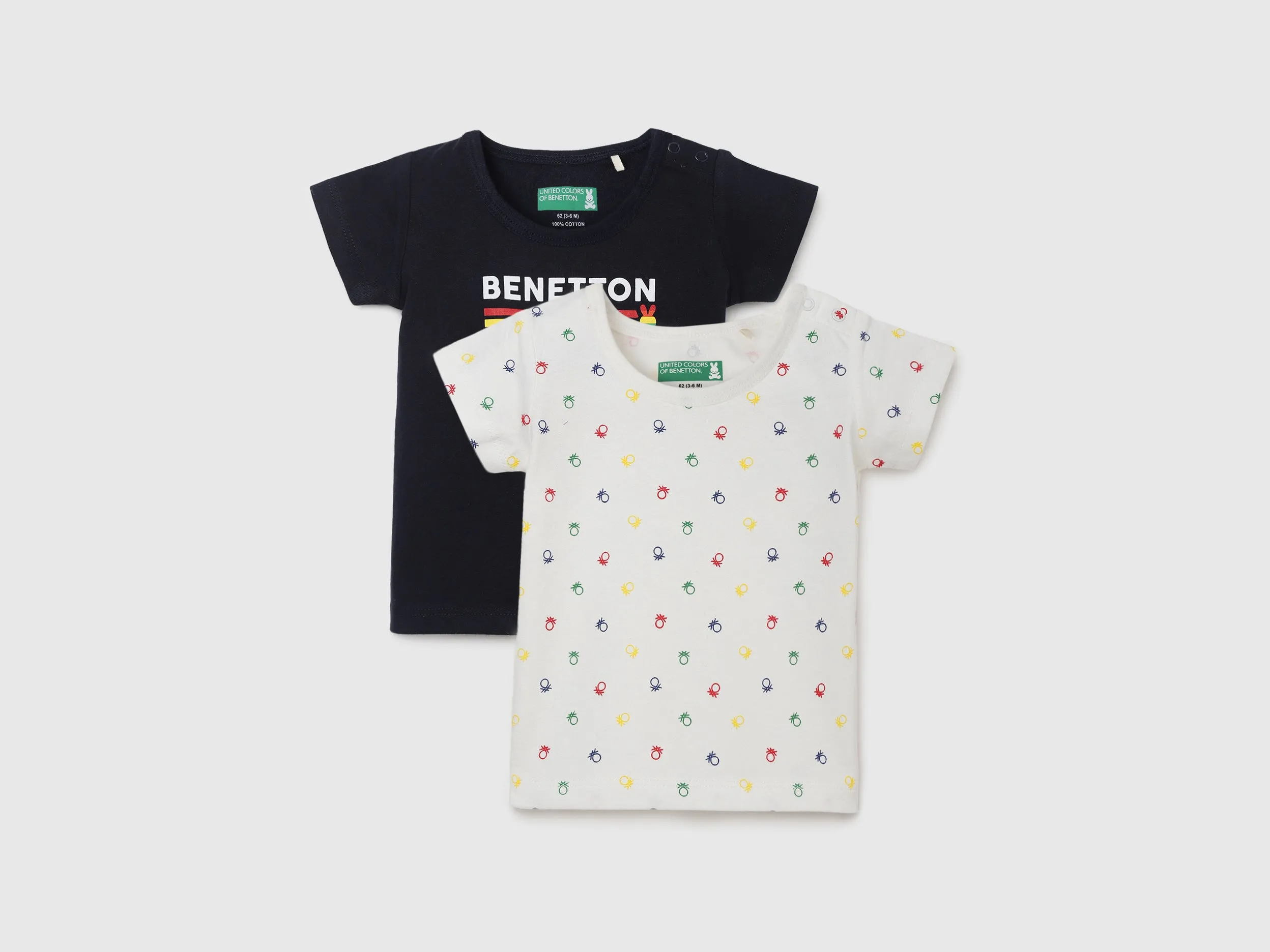 Pack of 2 Regular Fit Round Neck Printed Baby T-Shirts