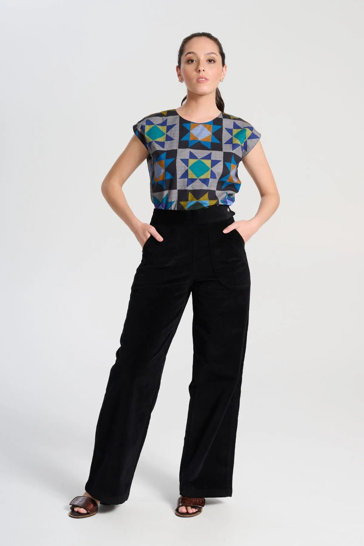 Peggy Paris Long Pants Black in Soft Velvet