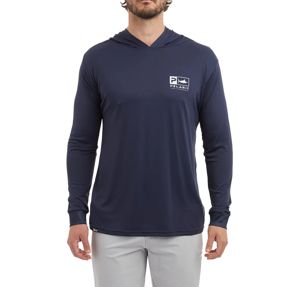 Pelagic Aquatek Goione Sailfish Hooded Fishing Shirt - Navy