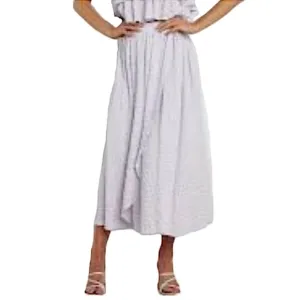 PETAL &amp; PUP Gingham Skirt Faux Wrap Blue Pink Cotton Flowy Maxi 12 L XL