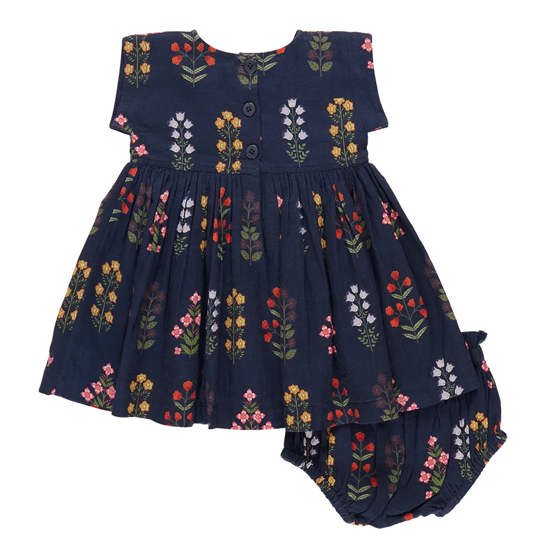 Pink Chicken Baby Girls Marie Dress Set - Navy Field Floral
