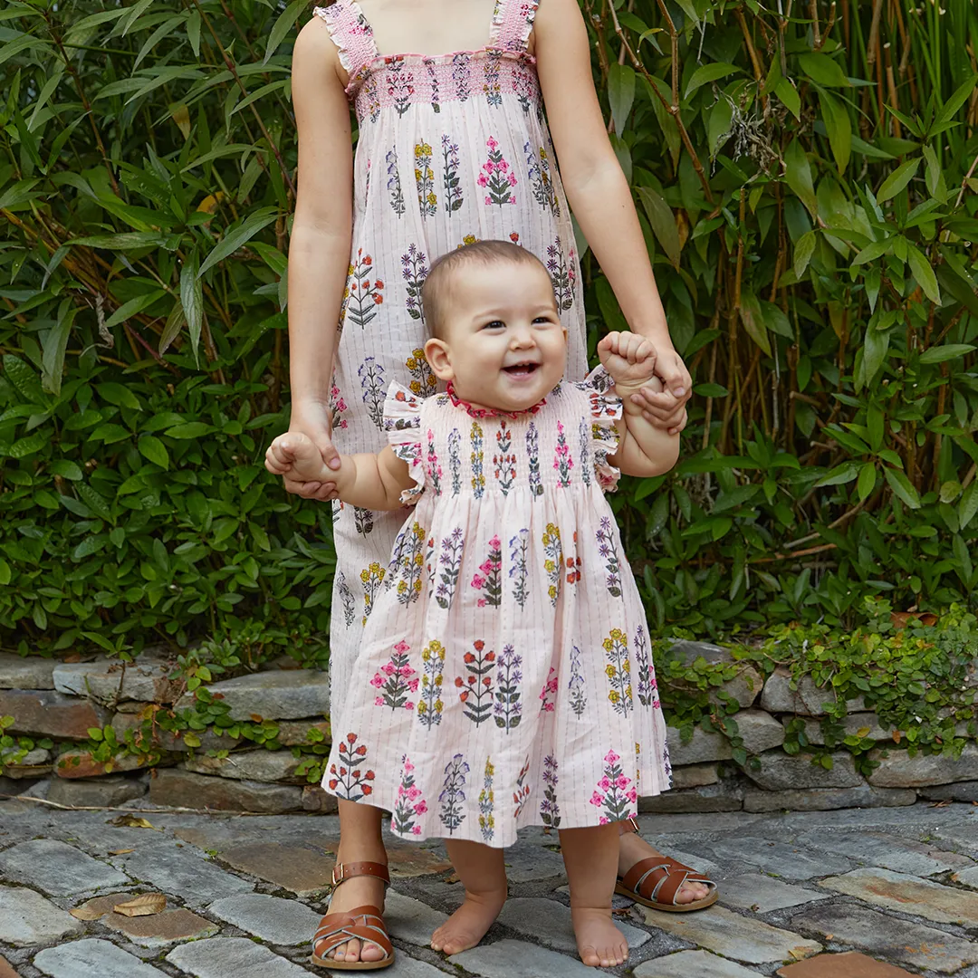 Pink Chicken Baby Stevie Dress Set - Cloud Pink Field Floral