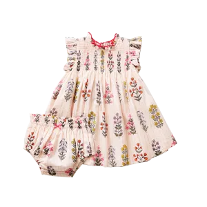 Pink Chicken Baby Stevie Dress Set - Cloud Pink Field Floral