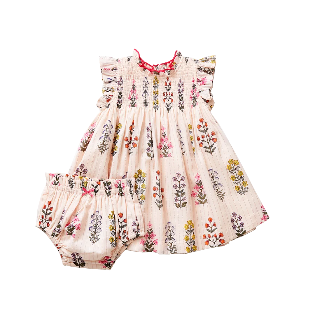 Pink Chicken Baby Stevie Dress Set - Cloud Pink Field Floral