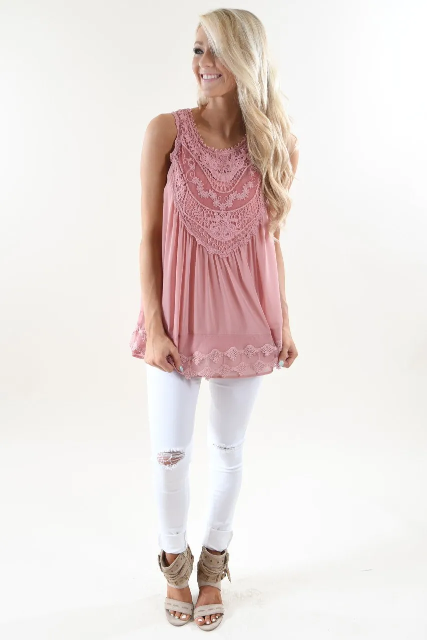 Pink Lace Top