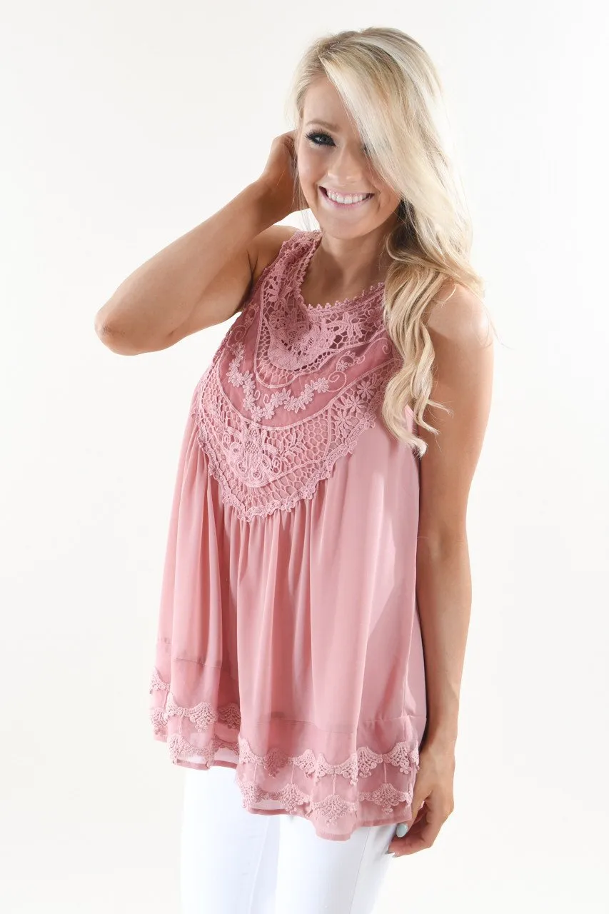 Pink Lace Top