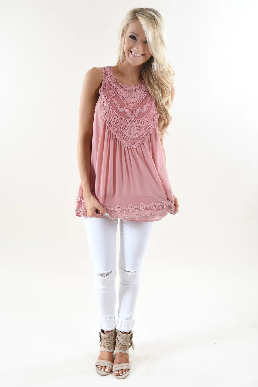 Pink Lace Top