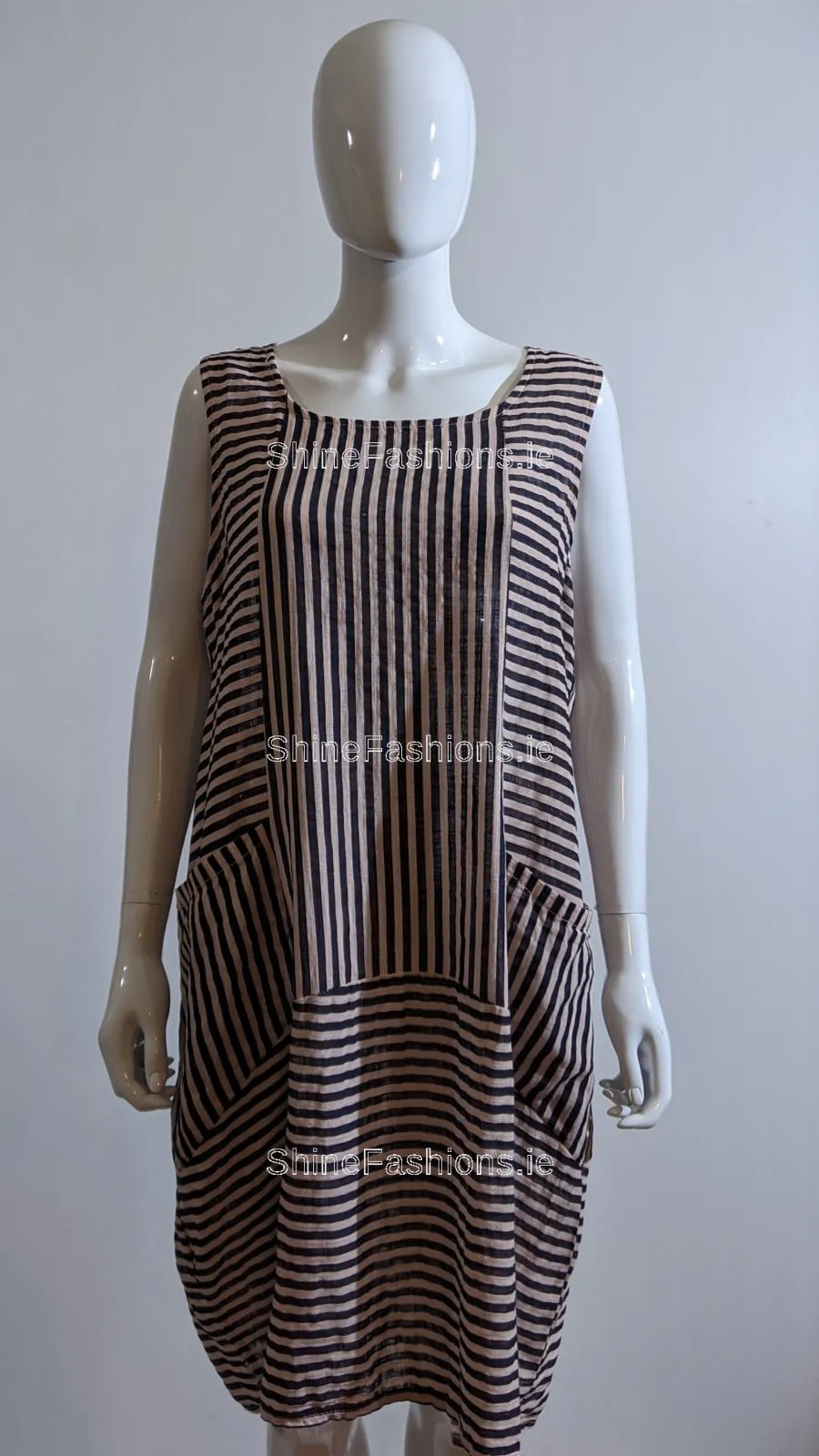 Pink Stripe Cotton Dress