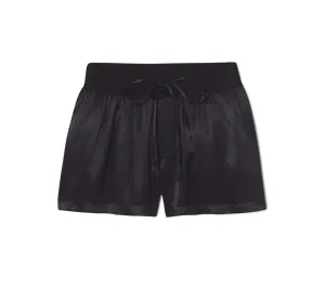 PJ Harlow Mikel Satin Shorts in Black