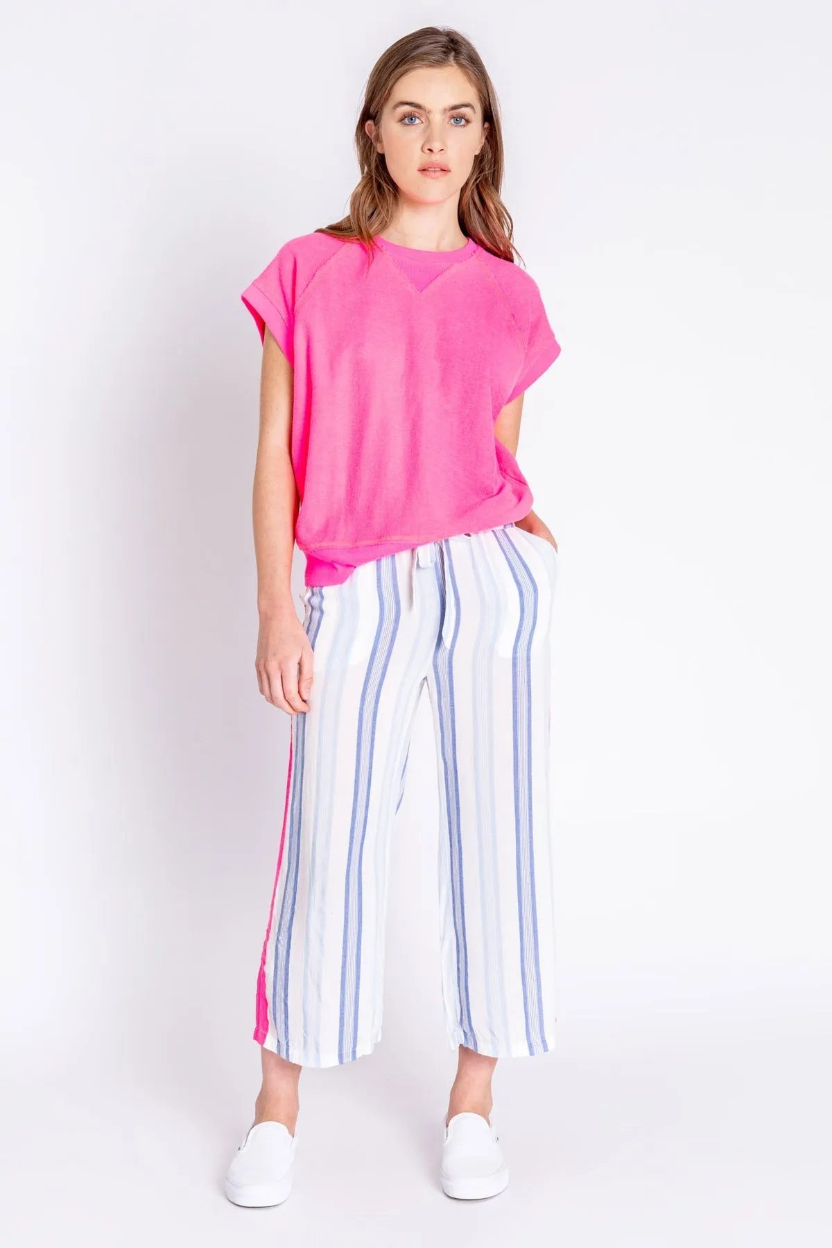 PJ Salvage Loop Terry Lounge Solid Short Sleeve Tee