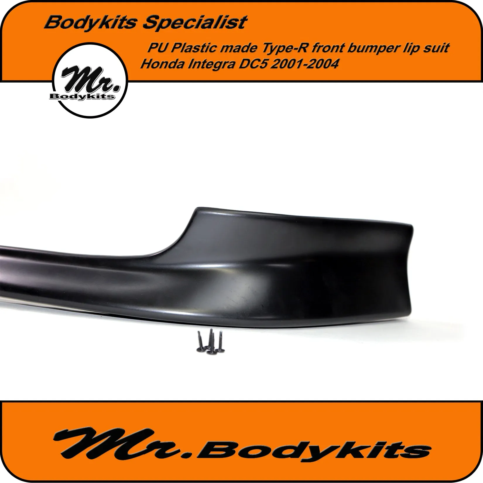 Plastic Type-R Style Front Bumper Lip Suits DC5 Honda Intergra 2001-2004 Models
