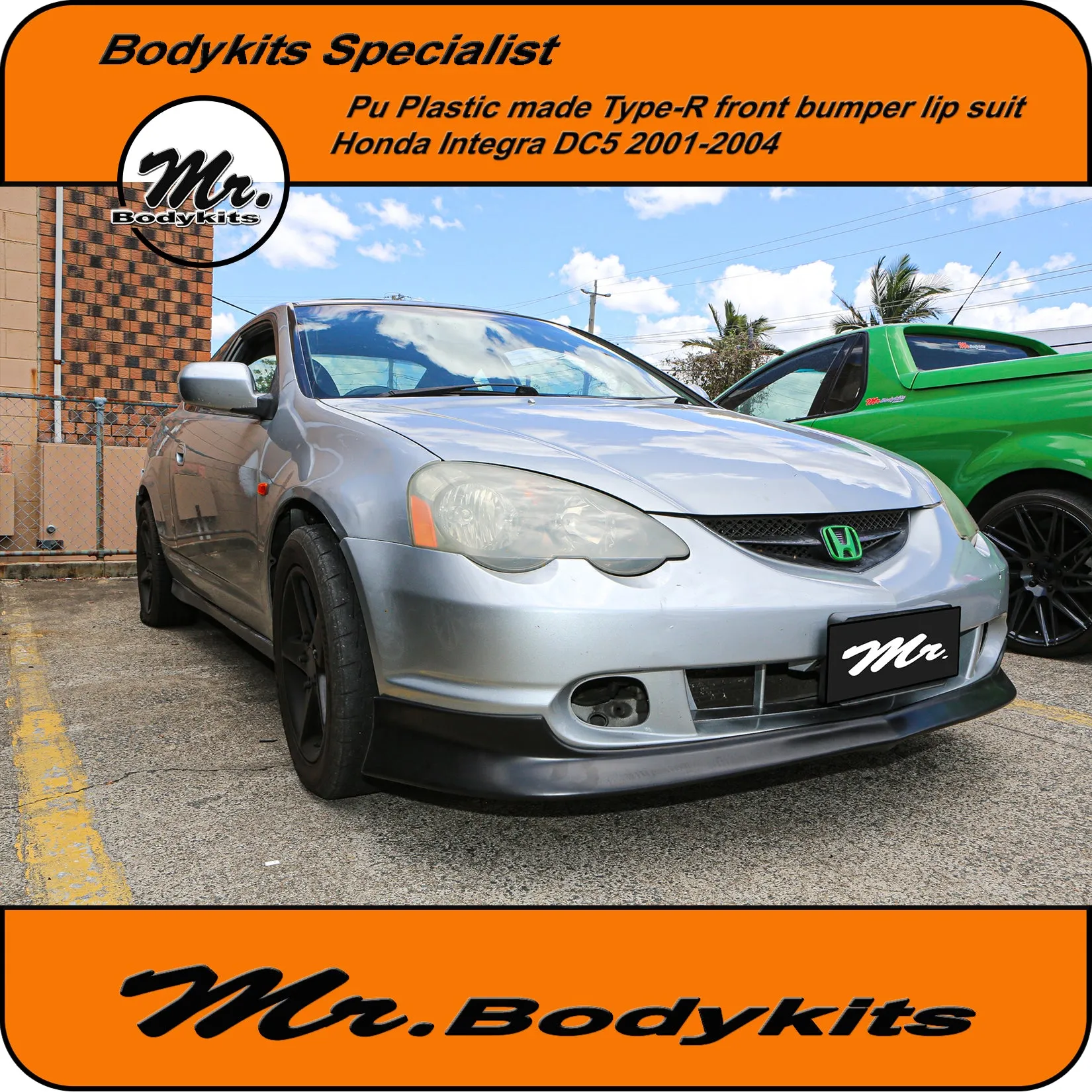 Plastic Type-R Style Front Bumper Lip Suits DC5 Honda Intergra 2001-2004 Models