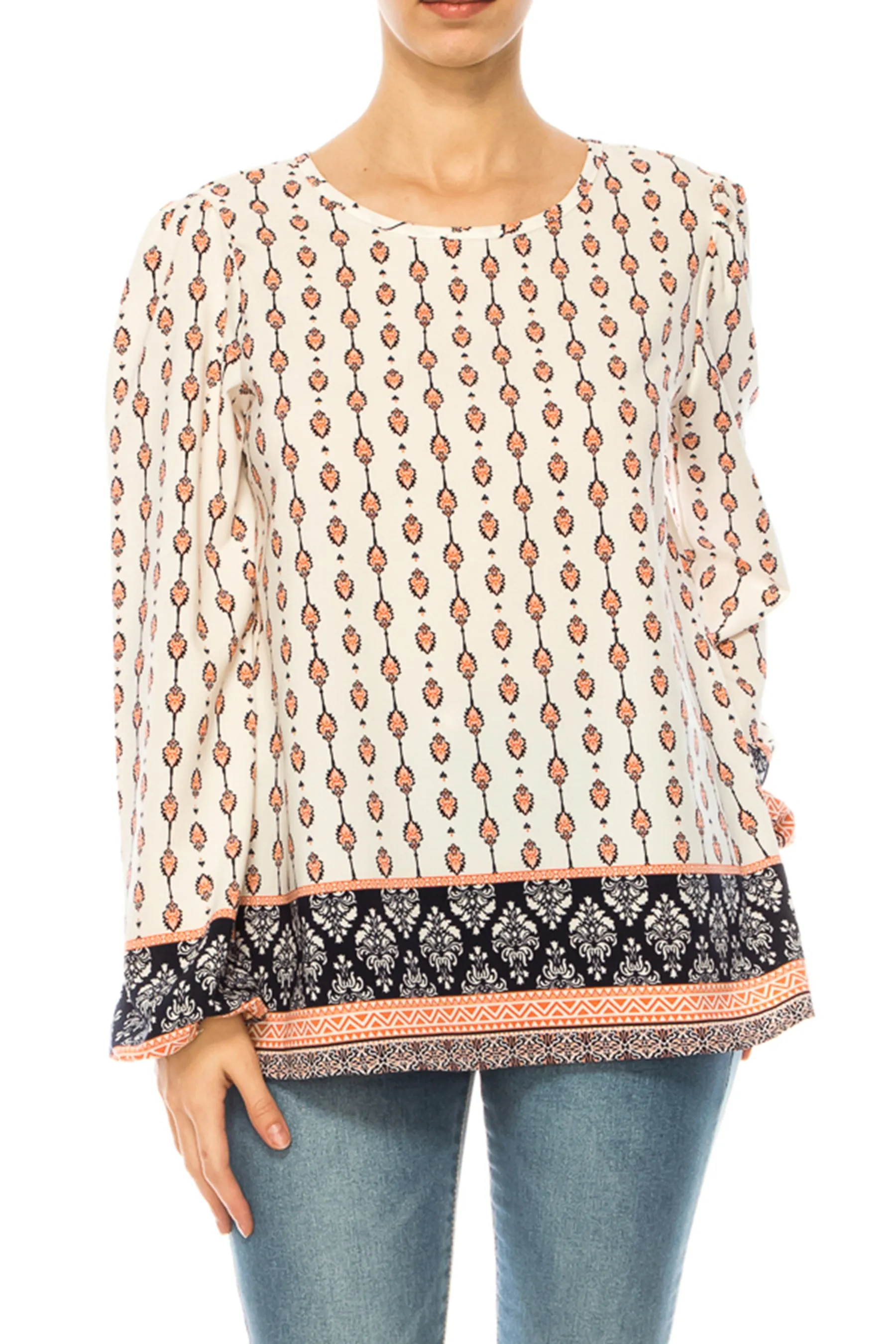 Plus size Classic Peasant Sleeve Blouse Long Sleeve U-Neck B875 $14Each