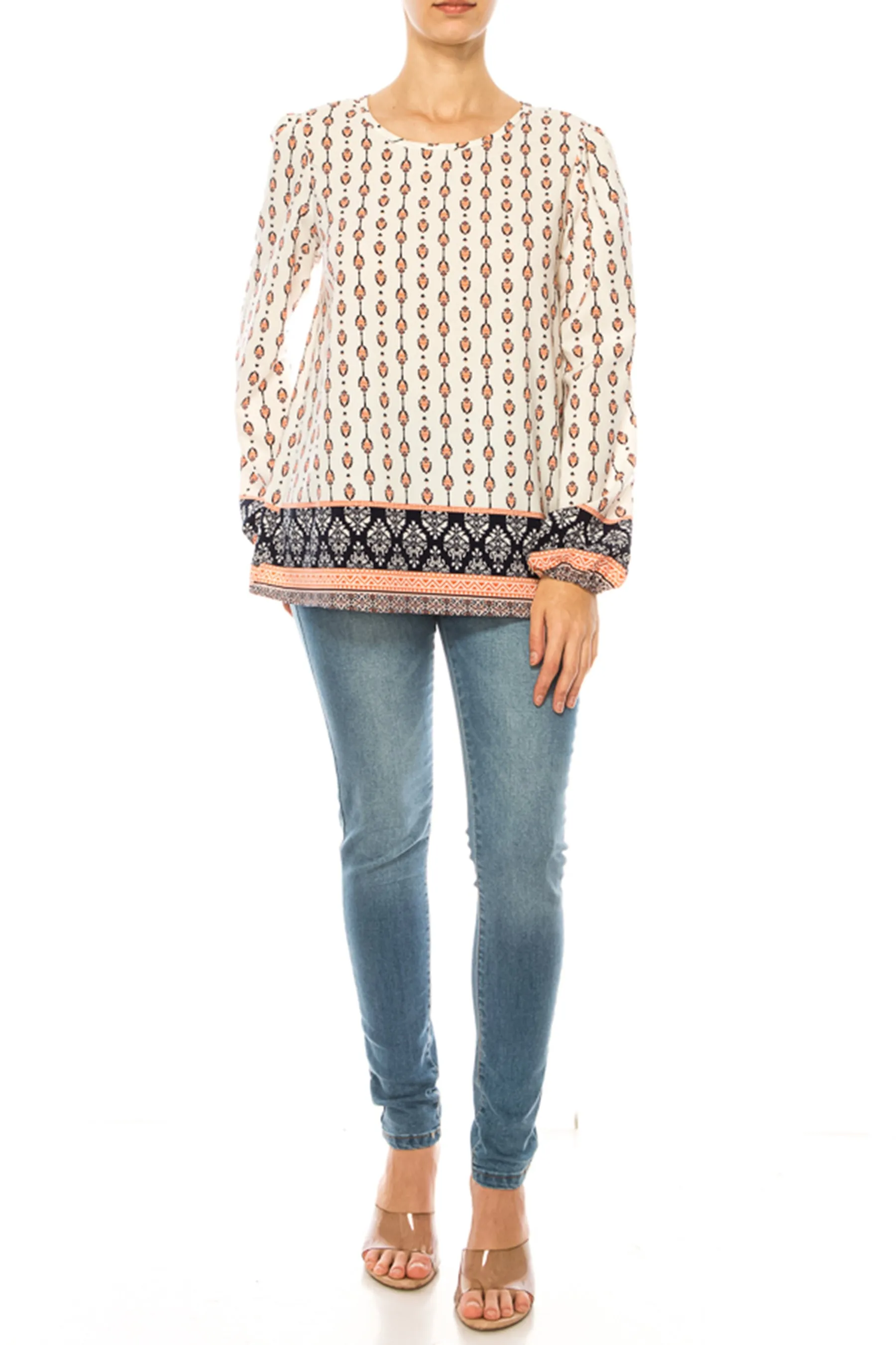 Plus size Classic Peasant Sleeve Blouse Long Sleeve U-Neck B875 $14Each