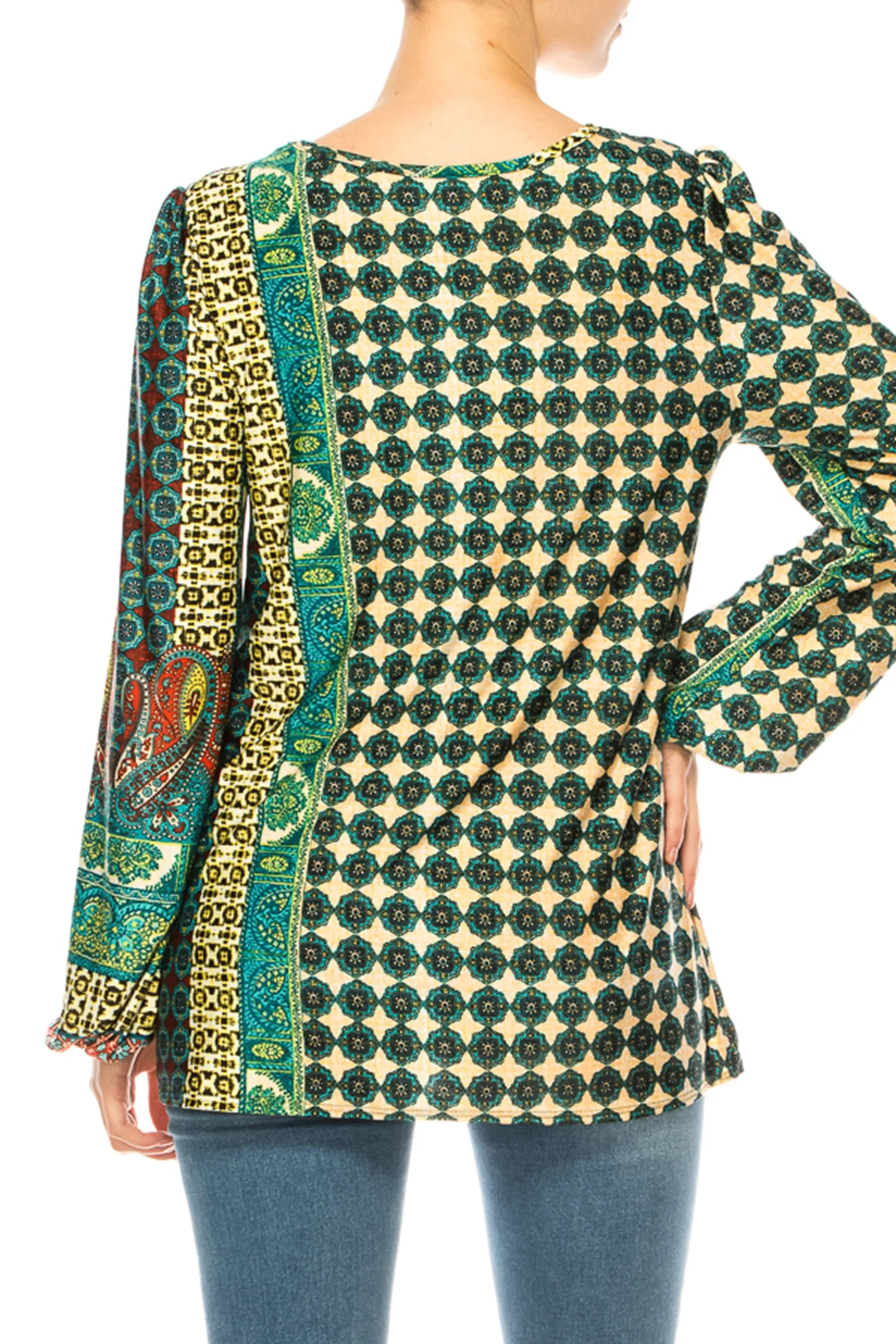Plus size Classic Peasant Sleeve Blouse Long Sleeve U-Neck B875 $14Each