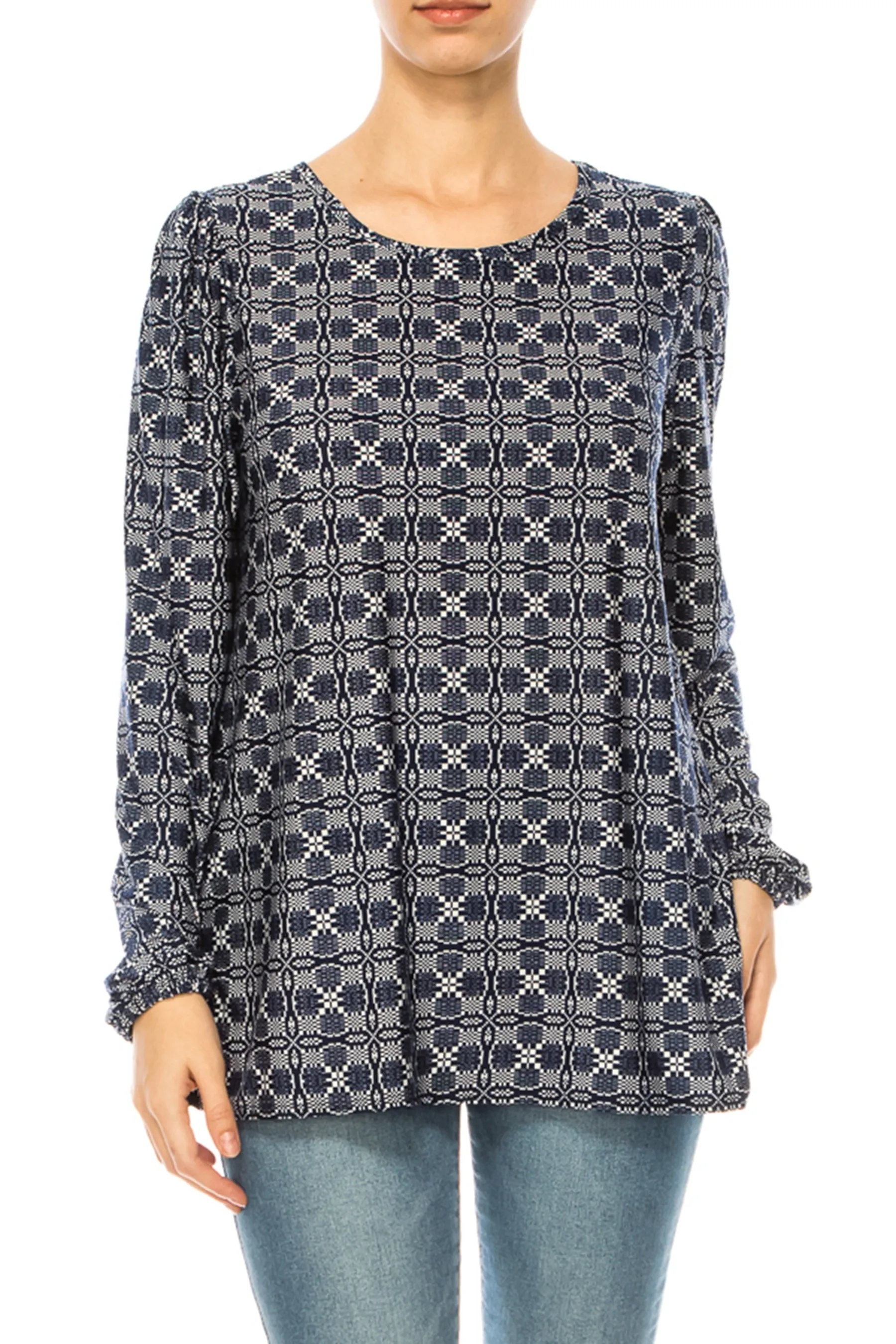 Plus size Classic Peasant Sleeve Blouse Long Sleeve U-Neck B875 $14Each
