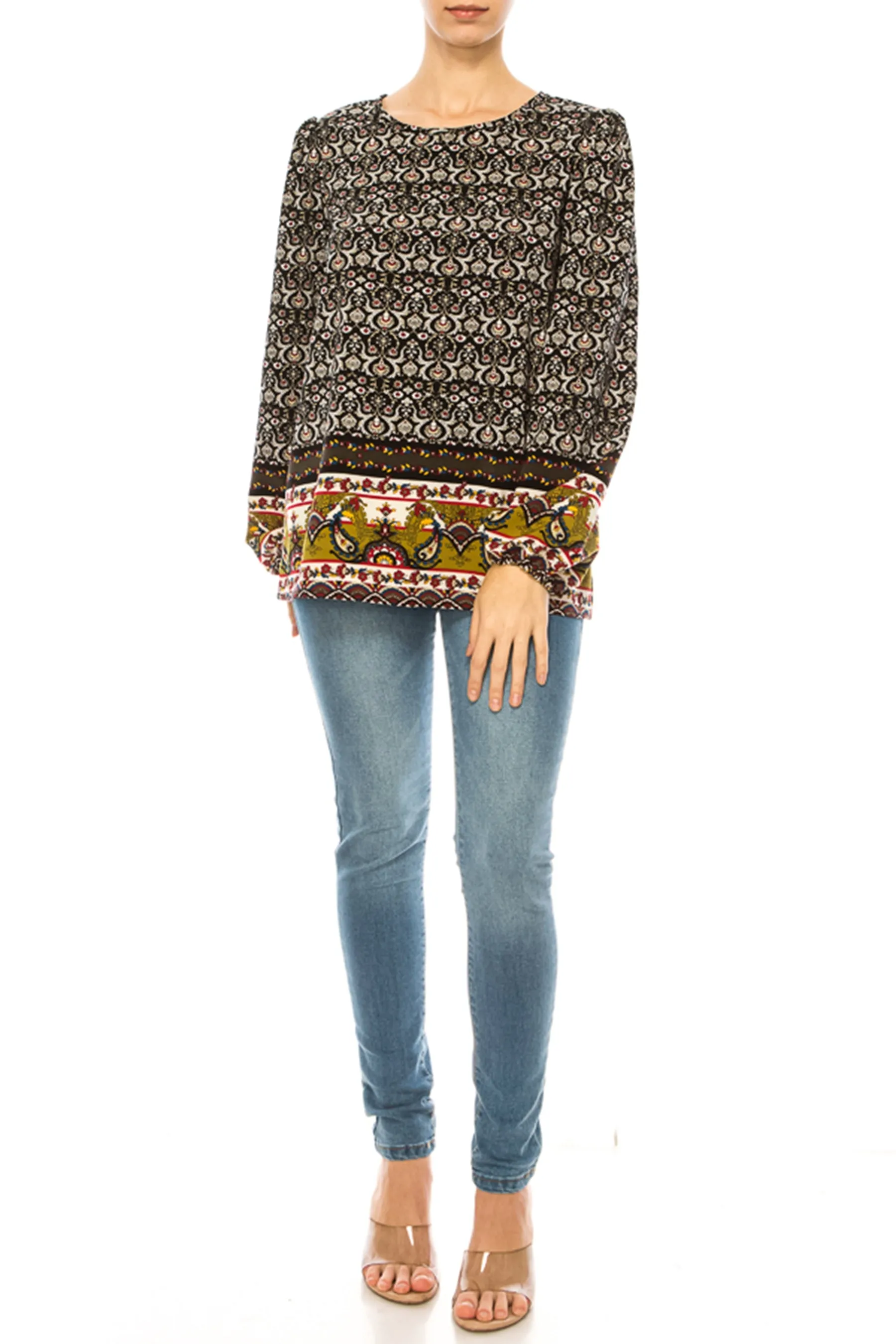Plus size Classic Peasant Sleeve Blouse Long Sleeve U-Neck B875 $14Each
