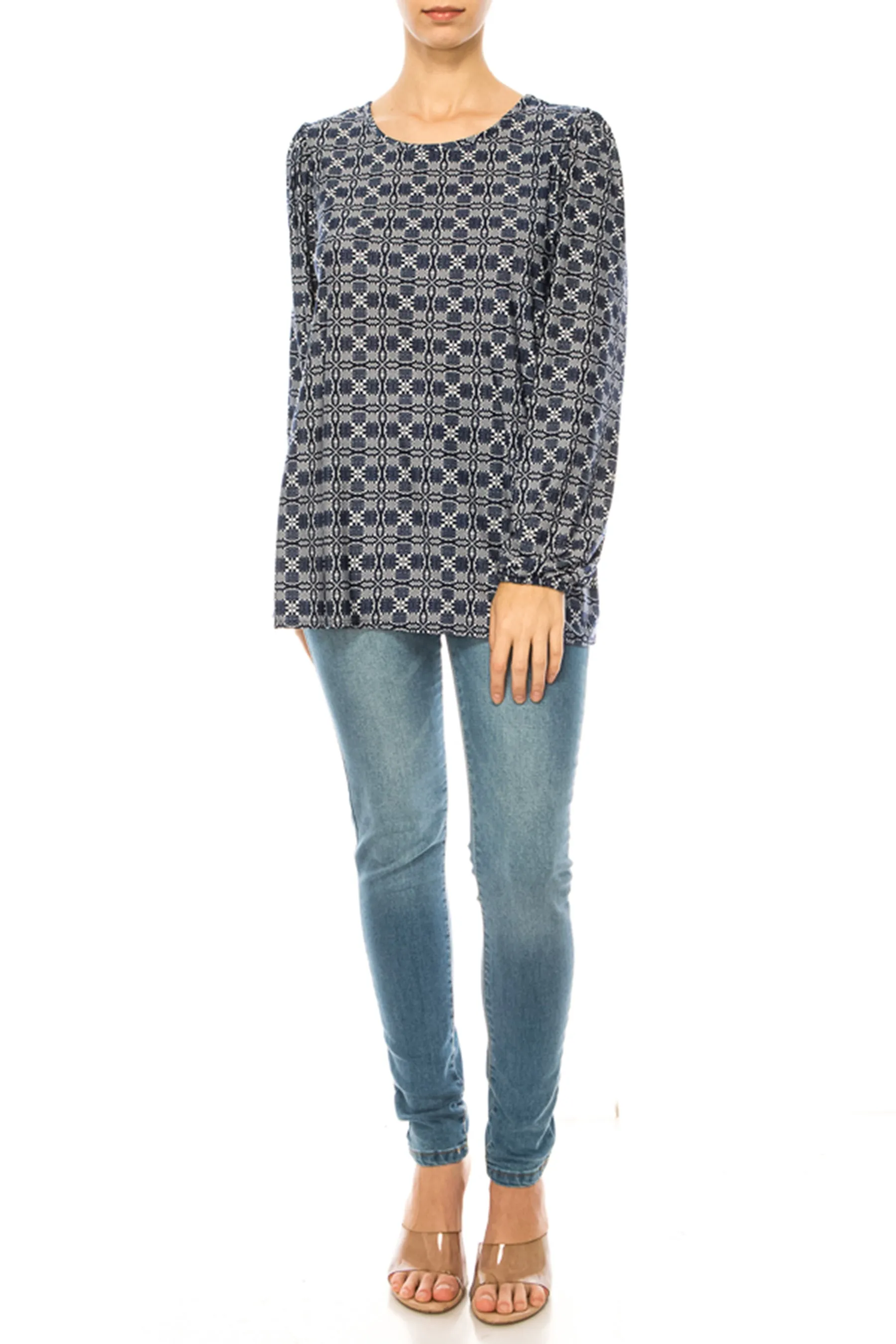 Plus size Classic Peasant Sleeve Blouse Long Sleeve U-Neck B875 $14Each