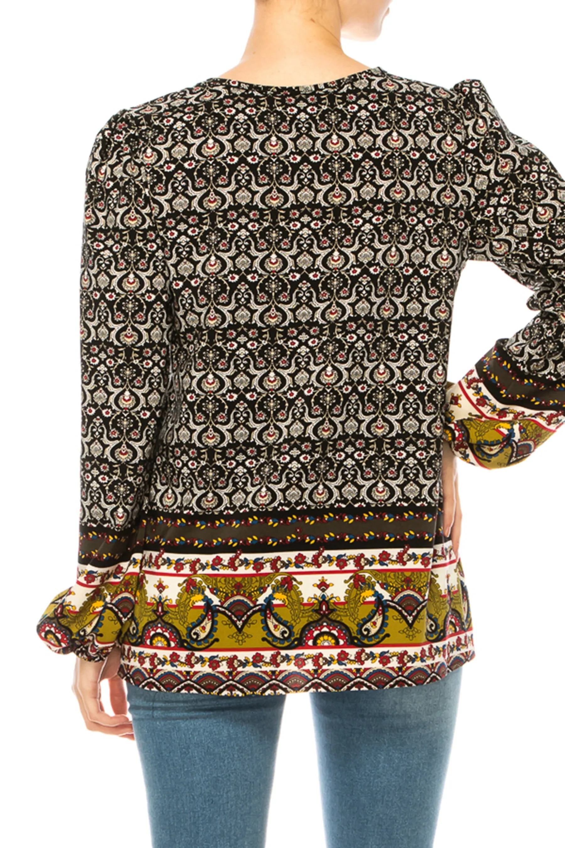 Plus size Classic Peasant Sleeve Blouse Long Sleeve U-Neck B875 $14Each