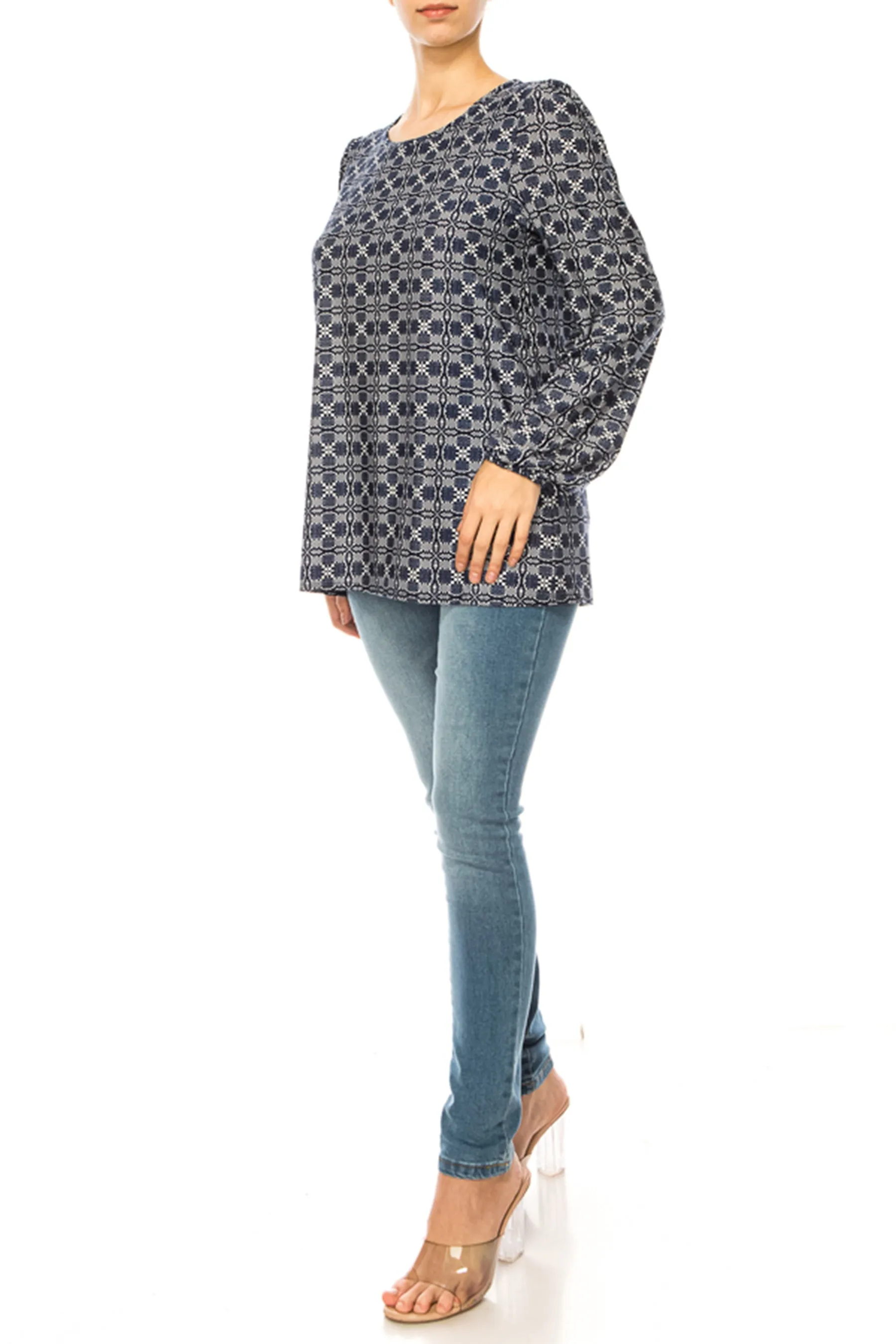 Plus size Classic Peasant Sleeve Blouse Long Sleeve U-Neck B875 $14Each