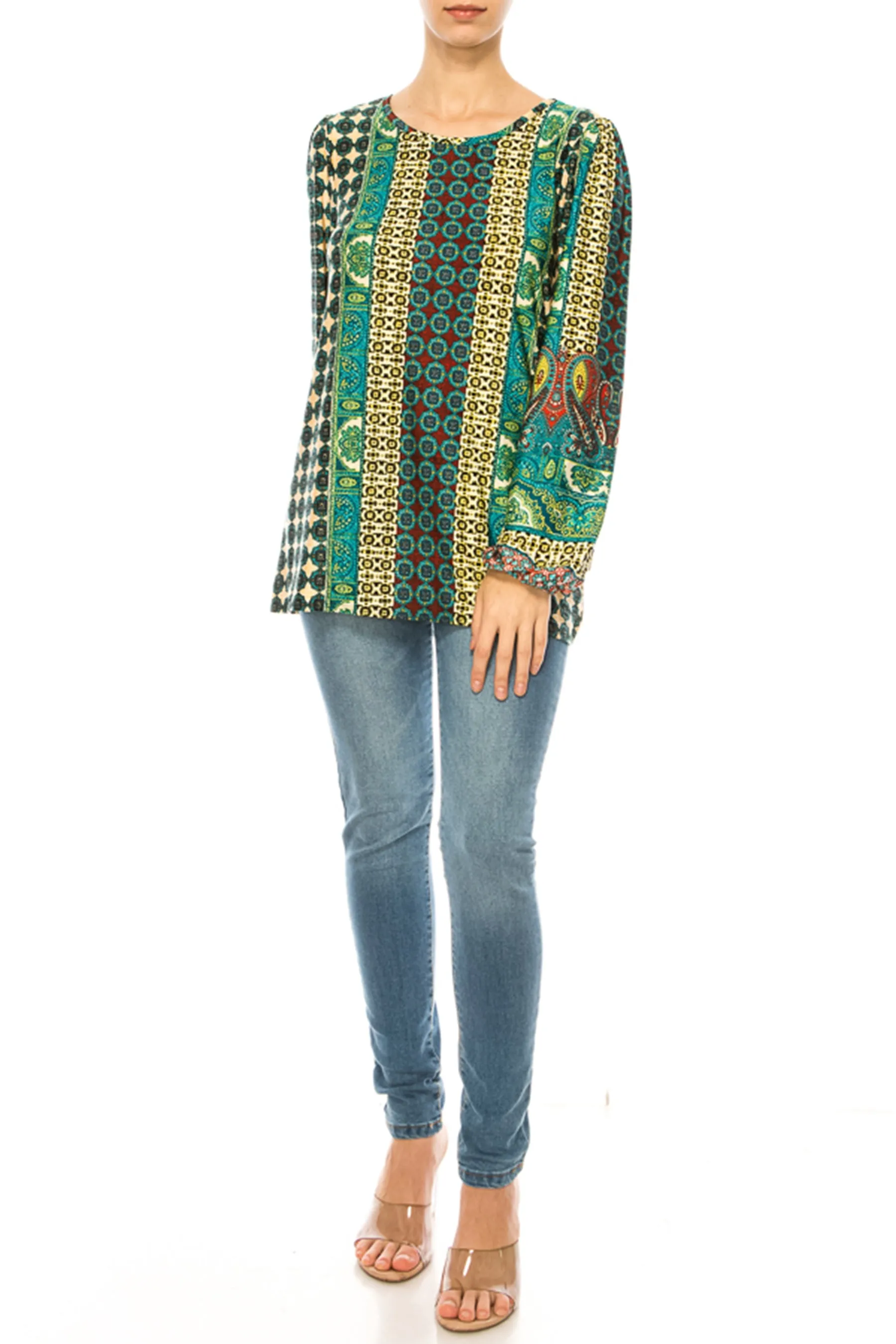 Plus size Classic Peasant Sleeve Blouse Long Sleeve U-Neck B875 $14Each