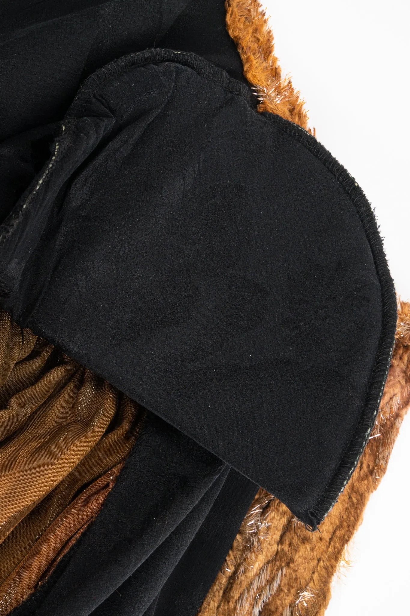 Plush Silk Tinsel Cape Coat