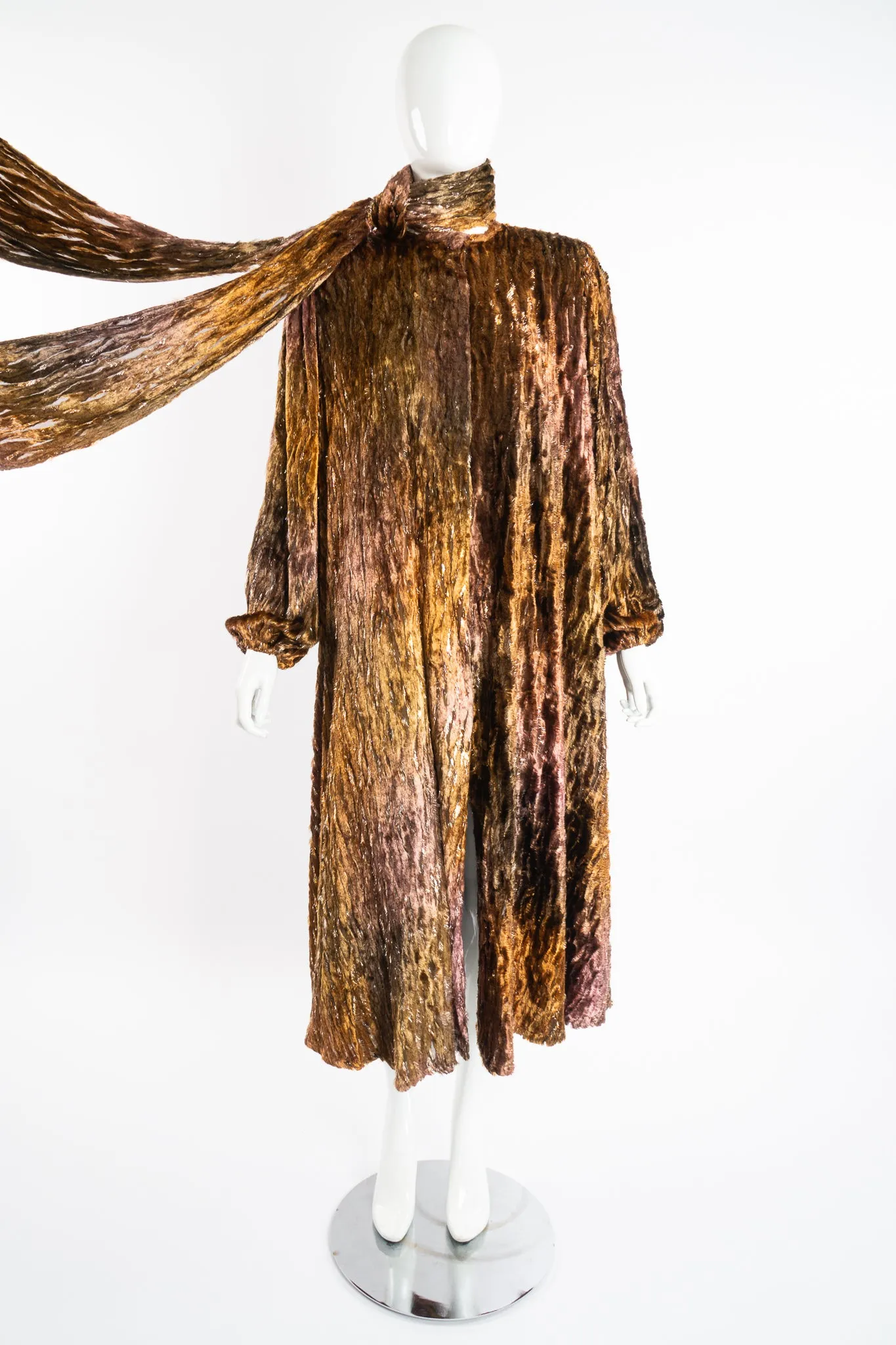 Plush Silk Tinsel Cape Coat