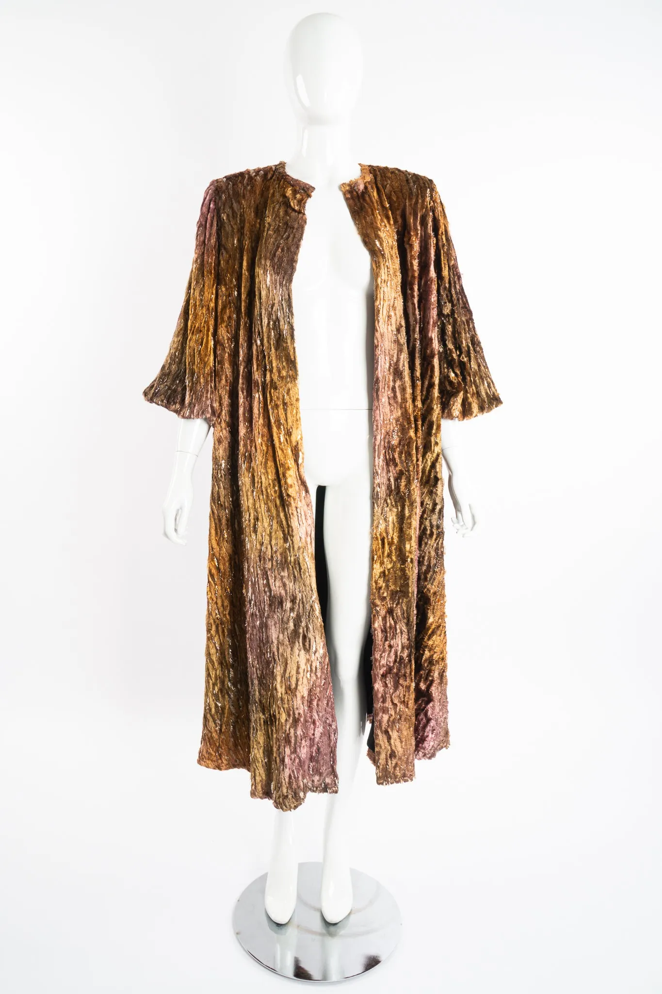 Plush Silk Tinsel Cape Coat