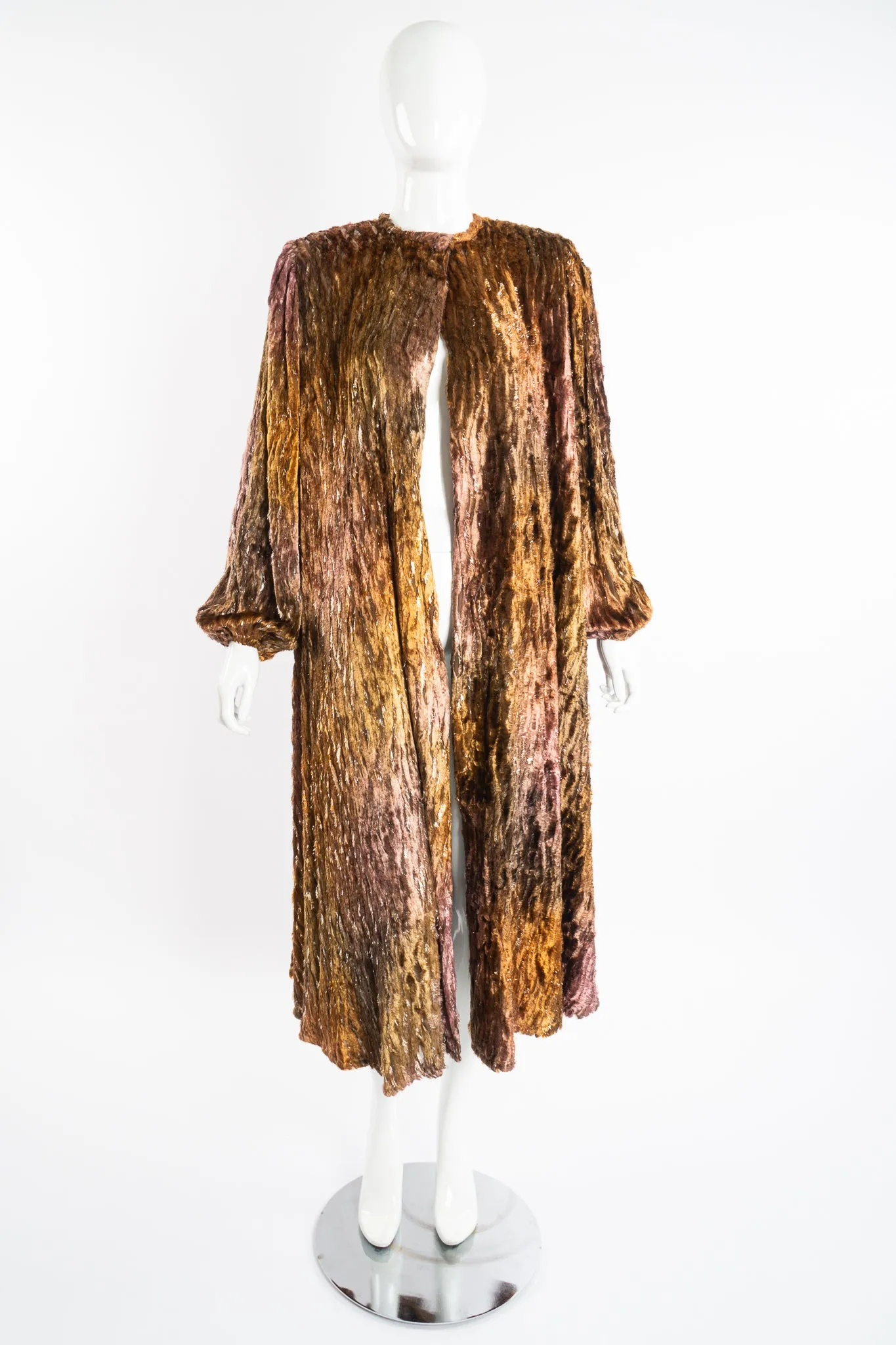 Plush Silk Tinsel Cape Coat