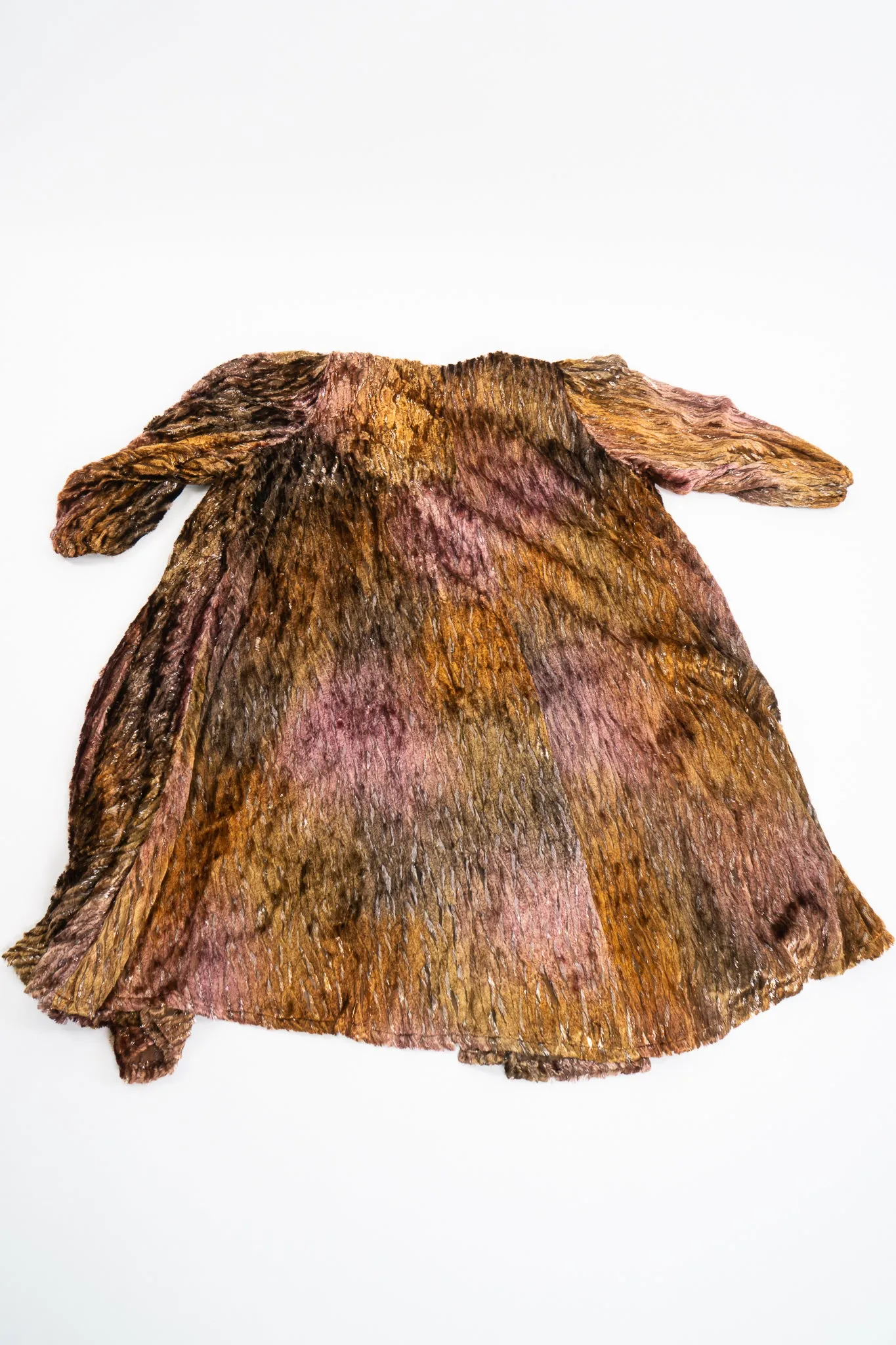 Plush Silk Tinsel Cape Coat