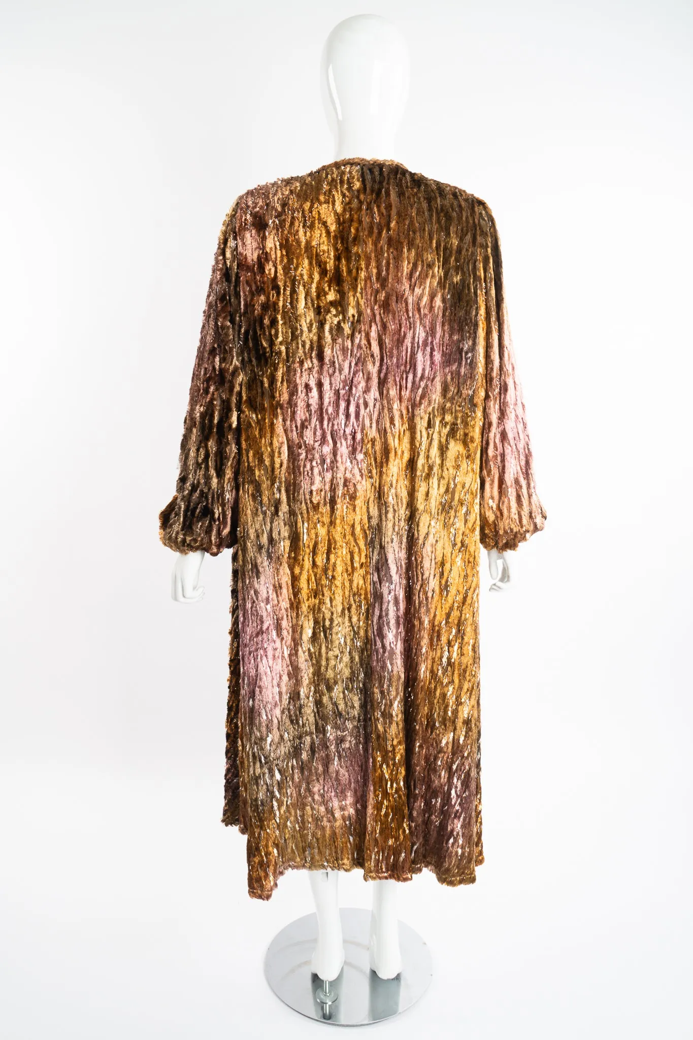 Plush Silk Tinsel Cape Coat