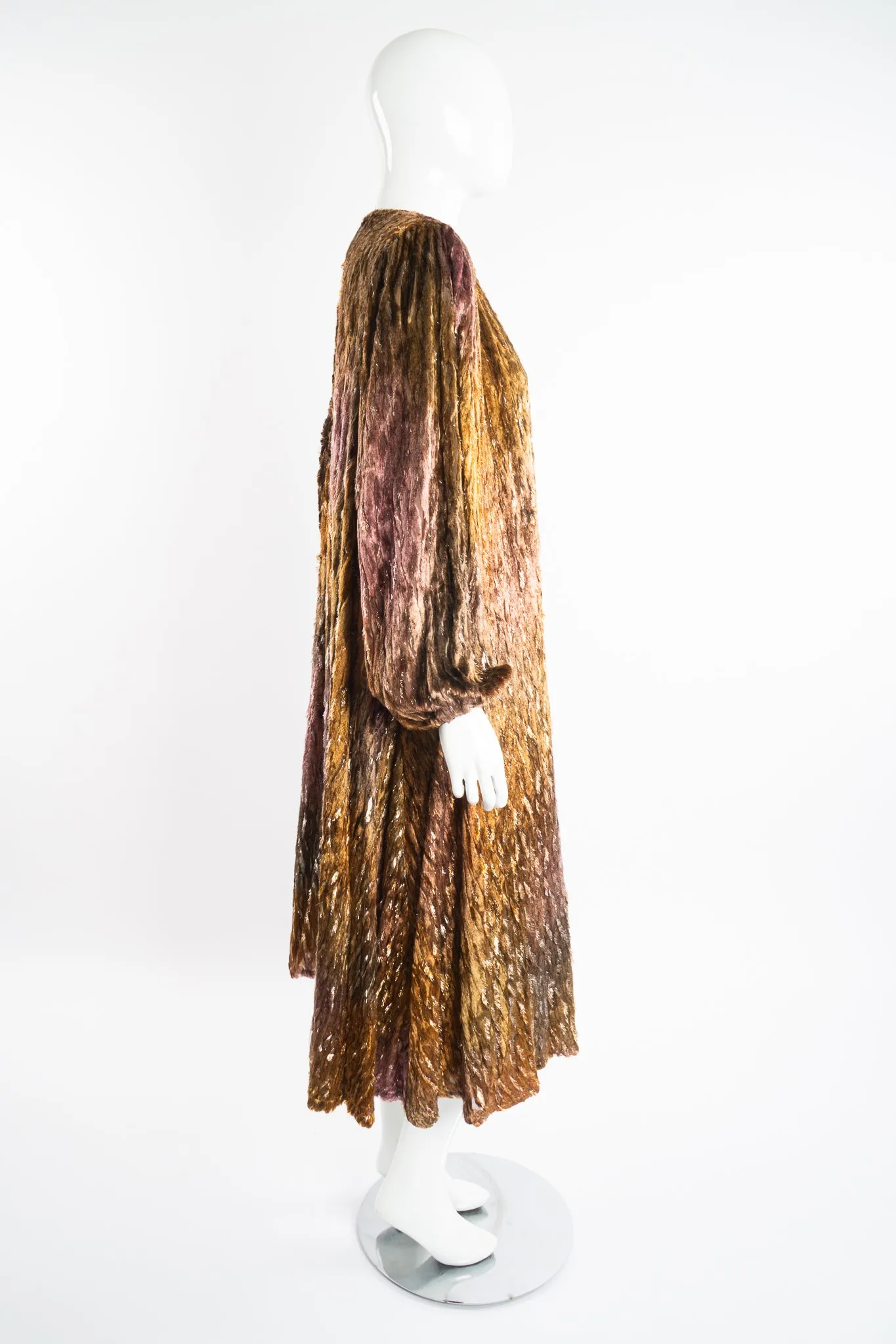 Plush Silk Tinsel Cape Coat