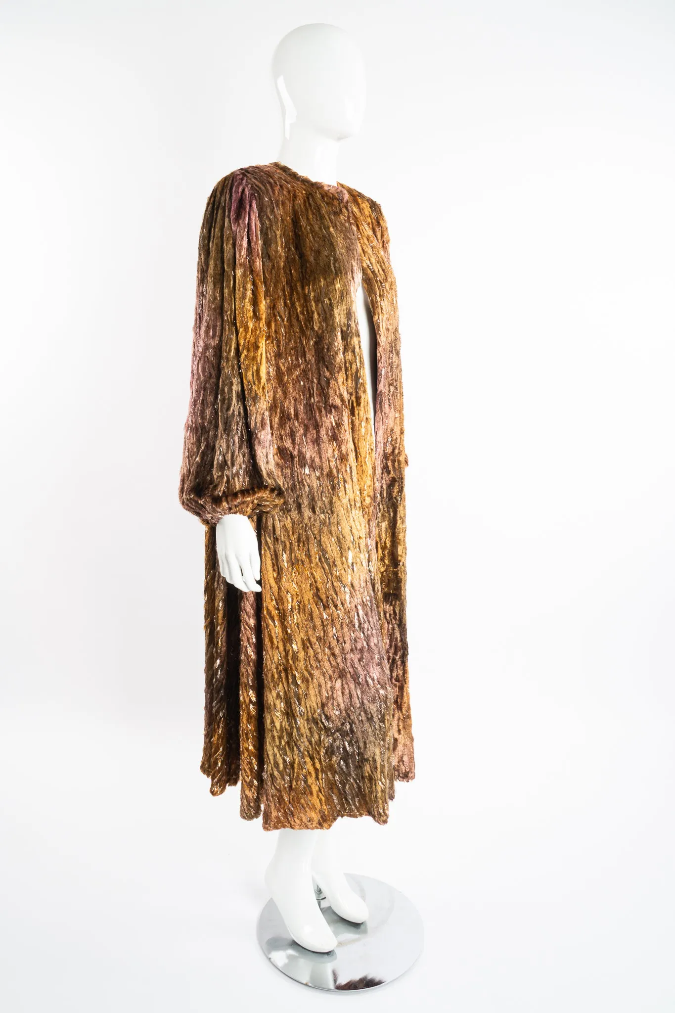Plush Silk Tinsel Cape Coat