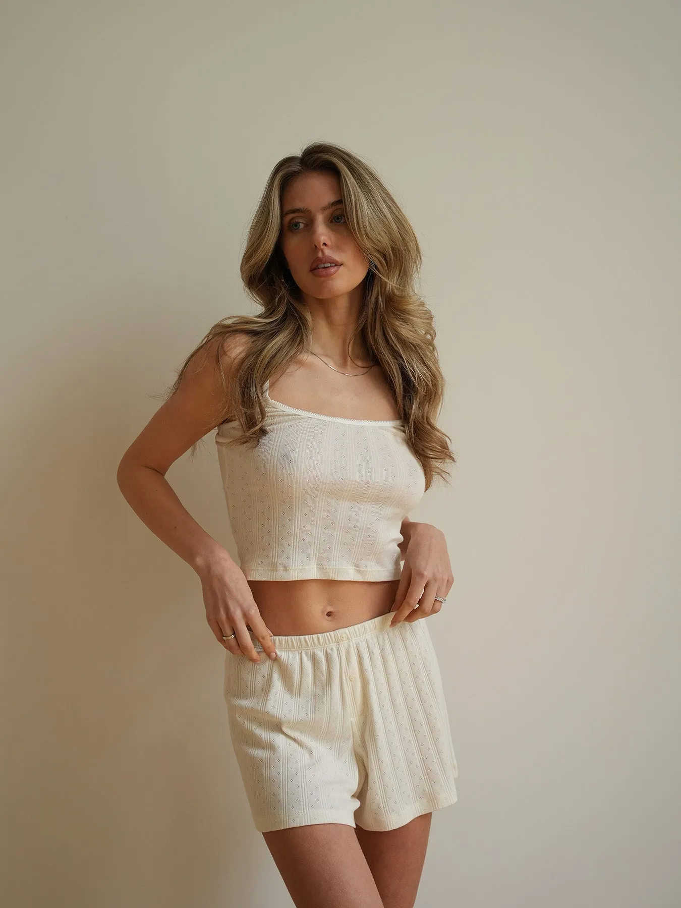 POINTELLE - Lounge Shorts • Milk